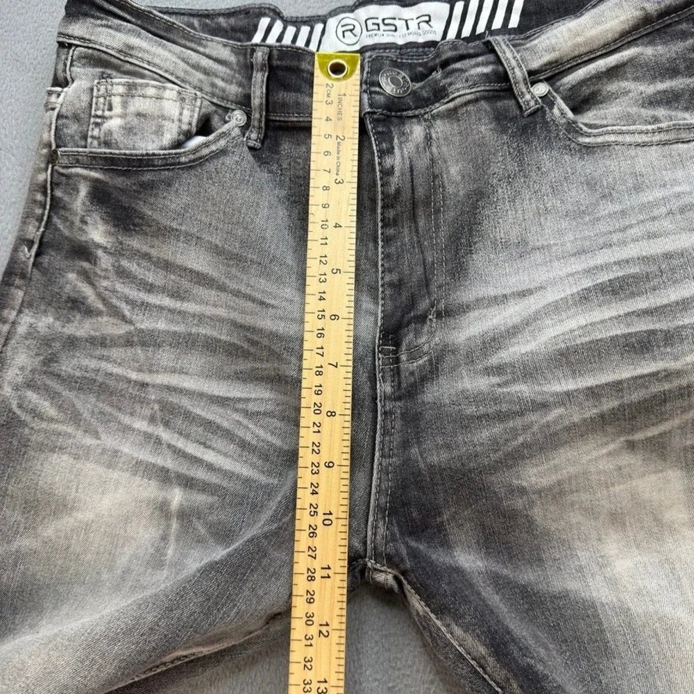 RGSTR Distressed Ripped Denim Jeans Slim Fit 34 FIT 32x30 Gray Acid Wash Street